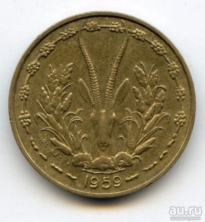 Лот: 9693078. Фото: 1. Западная Африка 10 франков 1959... Африка