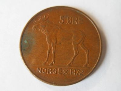 Лот: 5331950. Фото: 1. Норвегия 5 эре, 1972. Европа
