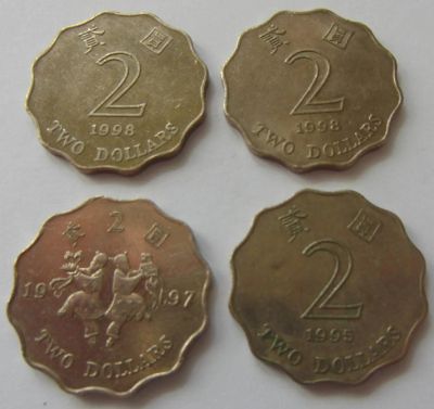 Лот: 4151547. Фото: 1. Гонконг - набор монет: 2 доллара... Наборы монет