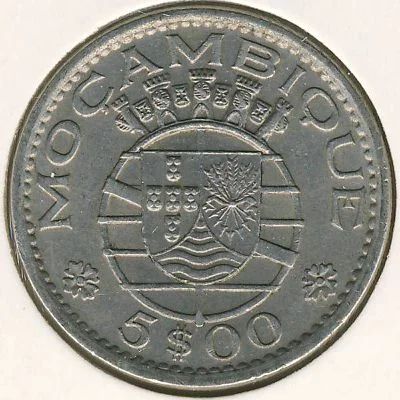 Лот: 5067760. Фото: 1. 5 эскудо Мозамбик 1973г. Африка