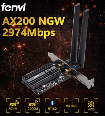 Лот: 18345296. Фото: 1. fv-ax3000 fenvi (intel ax200... WiFi, Bluetooth адаптеры