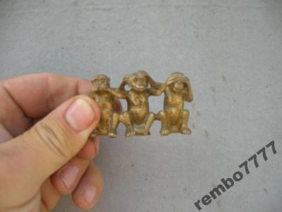Лот: 5822530. Фото: 1. три обезьяны.камбоджа.3-6см.бронза... Скульптуры