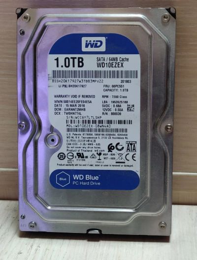Лот: 19434819. Фото: 1. HDD 1000 Гб, WD Sata-3, 7200 об... Жёсткие диски (HDD)