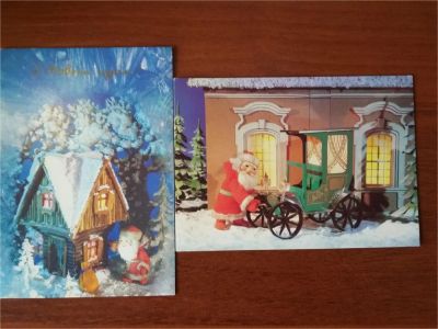 Лот: 10396901. Фото: 1. Новогодние открытки, художник... Открытки, конверты