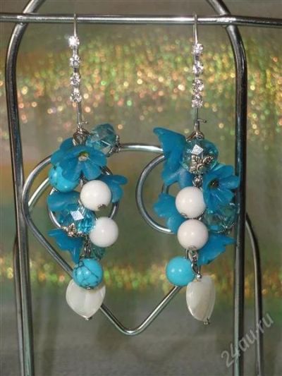 Лот: 1480708. Фото: 1. Изделия из полимерной глины серьги... Серьги, каффы