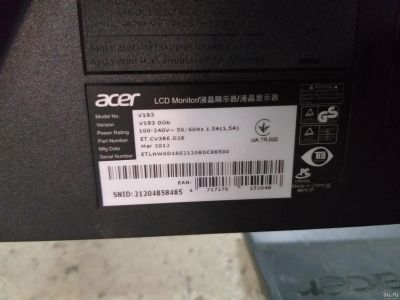 Лот: 17083800. Фото: 1. Монитор acer 19 v193. ЖК-мониторы