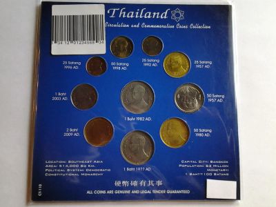 Лот: 4123610. Фото: 1. 10 новых без обращения монет Тайланда... Наборы монет