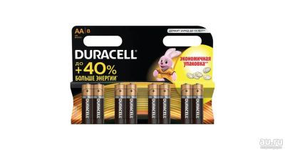 Лот: 17228780. Фото: 1. Батарейки LR6 АА BL8 Basic Duracell... Батарейки, аккумуляторы, элементы питания