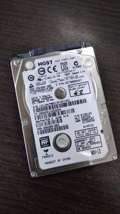 Лот: 11905922. Фото: 1. Hitachi Travelstar Z5K500 HTS545050A7E380... Жёсткие диски (HDD)