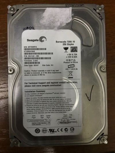 Лот: 11955413. Фото: 1. 250GB Seagate ST3250410AS 3.5... Жёсткие диски