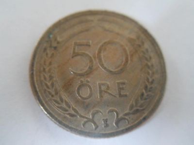 Лот: 5304710. Фото: 1. Швеция 50 эре, 1946. Европа