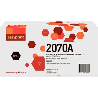 Лот: 24439002. Фото: 1. Картридж EasyPrint LH-W2070A/HP... Картриджи, расходные материалы