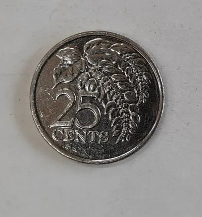 Лот: 19959342. Фото: 1. Монета Тринидад и Тобаго 25 центов... Америка