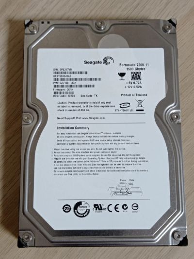 Лот: 19059801. Фото: 1. Жесткий диск Seagate 1.5-Tb Sata. Жёсткие диски (HDD)