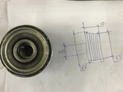 Лот: 13631464. Фото: 1. Обгонная муфта VW Audi Skoda Генератора... Электрооборудование