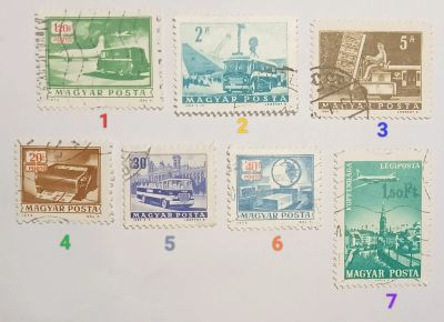 Лот: 25620330. Фото: 1. Марки_Венгрии, Набор 7 штук: оптом... Марки