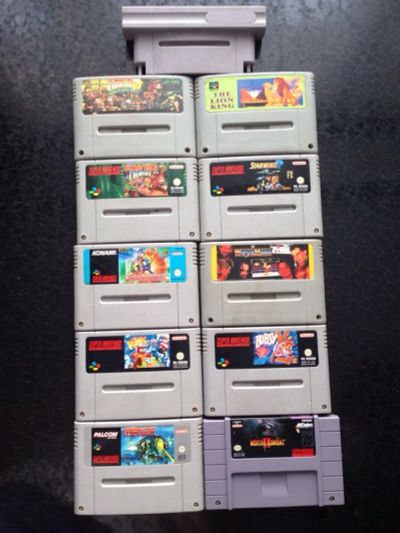 Лот: 6707182. Фото: 1. катриджи одним лотом Super Nintendo... Игры для консолей