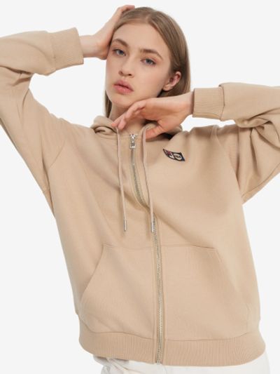 Лот: 25671811. Фото: 1. Толстовка женская FILA, Бежевый. Легкие куртки, толстовки