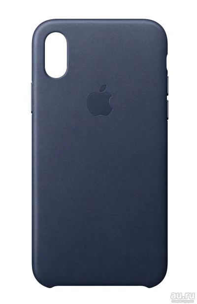 Лот: 14322205. Фото: 1. Кожаный чехол iPhone X Синий. Чехлы, бамперы