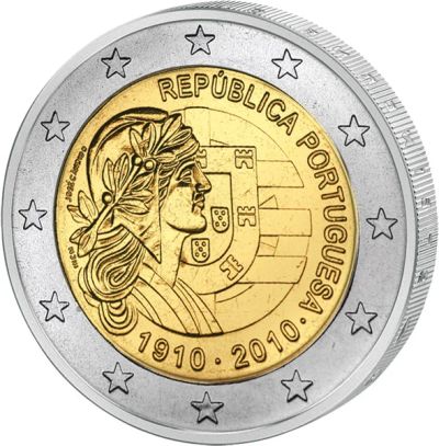 Лот: 3008287. Фото: 1. Португалия. 2 евро. 2010 год... Европа