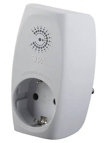 Лот: 24553167. Фото: 1. Сетевой фильтр ЭРА SF-1e-W. Удлинители, тройники, сетевые фильтры