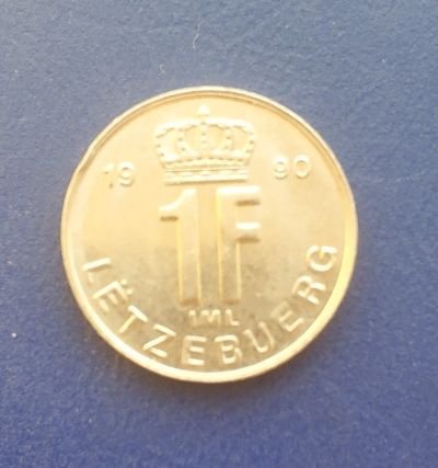 Лот: 25005915. Фото: 1. Люксембург 1 франк 1990 г. Европа