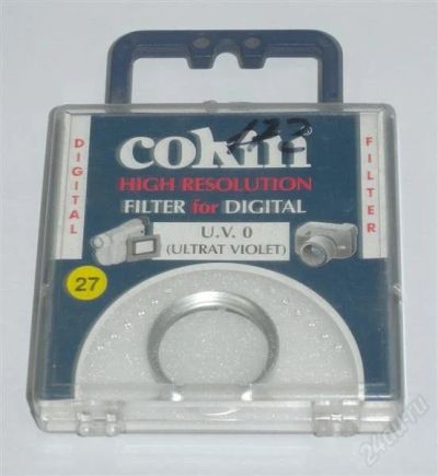 Лот: 1733078. Фото: 1. Фильтр УФ Cokin UV 27 мм с рубля. Светофильтры