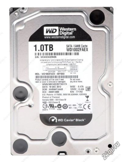 Лот: 5984950. Фото: 1. Жесткий диск HDD 1ТБ, Western... Жёсткие диски (HDD)