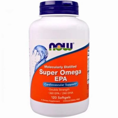 Лот: 10170488. Фото: 1. Super Omega EPA 120 капс. NOW... Спортивное питание, витамины