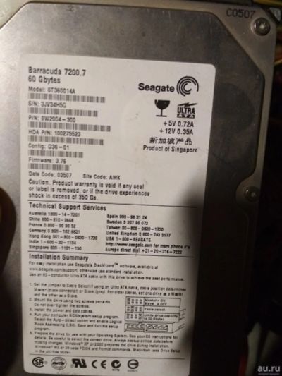 Лот: 12976956. Фото: 1. Seagate Barracuda 60Gb. Жёсткие диски (HDD)