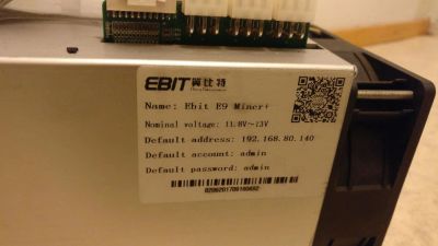 Лот: 11148699. Фото: 1. Ebit e9 plus асик miner asic btc... Майнинг фермы, товары для майнинга