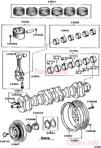 Лот: 20929780. Фото: 1. Вкладыш коренной Toyota 1JZ-GE... Двигатель и элементы двигателя