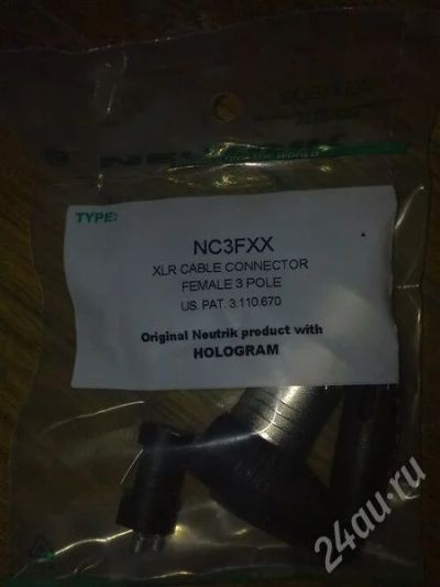 Лот: 625078. Фото: 1. Разъем XLR Neutrik NC3FXX, Разъем... Шнуры, кабели, разъёмы
