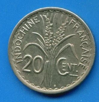 Лот: 8830424. Фото: 1. Французский Индокитай 20 центов... Азия