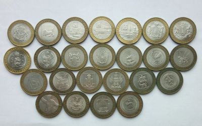 Лот: 25731581. Фото: 1. 10 рублей биметалл 24 штуки без... Россия после 1991 года
