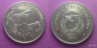 Лот: 13804512. Фото: 1. Доминикана 25 сентаво 1991 состояние. Америка