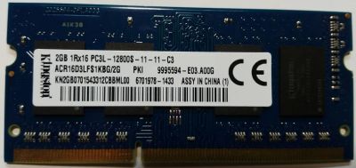 Лот: 7288629. Фото: 1. SO-DIMM DDR3 2Gb Kingston PC3L-12800S... Оперативная память