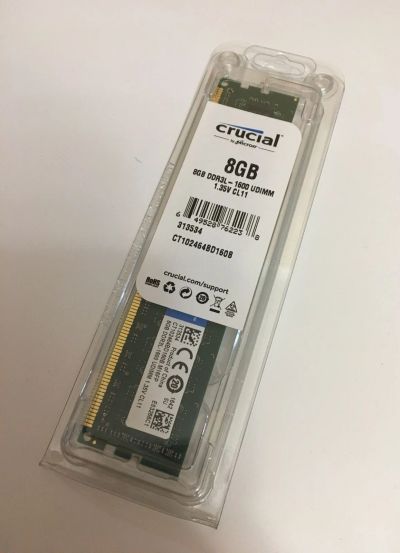 Лот: 15950678. Фото: 1. Новая Crucial 8Gb 1600MHz DDR3... Оперативная память