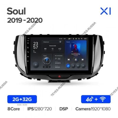 Лот: 20759316. Фото: 1. Магнитола Teyes X1 Kia Soul SK3... Автомагнитолы