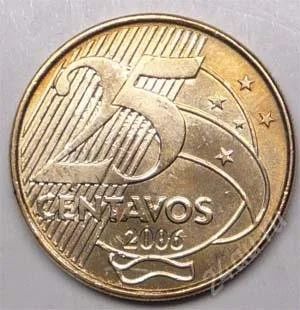 Лот: 1588194. Фото: 1. Бразилия. 25 сентаво 2006г. Америка