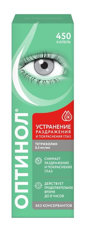 Лот: 23711760. Фото: 1. Оптинол Тетризолин кап. гл. 0... Лекарства