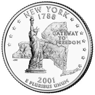 Лот: 3758699. Фото: 1. США. 25 центов. 2001 год. Штат... Америка