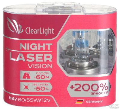 Лот: 17254936. Фото: 1. Галогеновые лампы Clearlight H4... Оптика и освещение