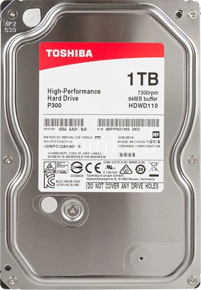 Лот: 11275839. Фото: 1. Жесткий диск HDD 1Tb Toshiba HDWD110UZSVA... Жёсткие диски (HDD)