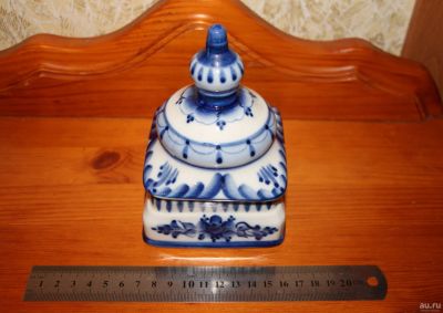 Лот: 18041755. Фото: 1. Шкатулка. Гжель. СССР. ЛЮКС!. Фарфор, керамика