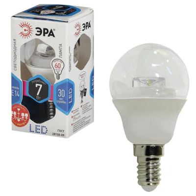Лот: 19321251. Фото: 1. Лампа светодиодная ЭРА LED P45-7W-840-E14-Clear... Лампочки