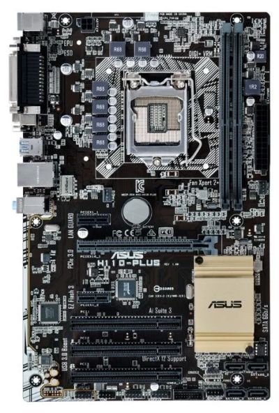 Лот: 10060023. Фото: 1. Материнская плата ASUS H110-PLUS. Материнские платы