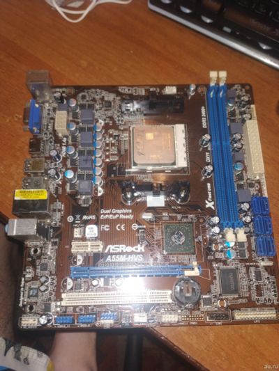 Лот: 18489133. Фото: 1. Asrock A55M-HVS и процессор AMD... Материнские платы