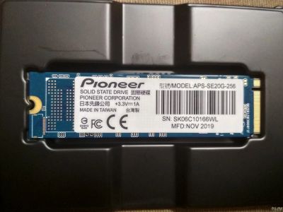 Лот: 15440907. Фото: 1. SSD Pioneer 256Gb M.2 NVME R3400... SSD-накопители