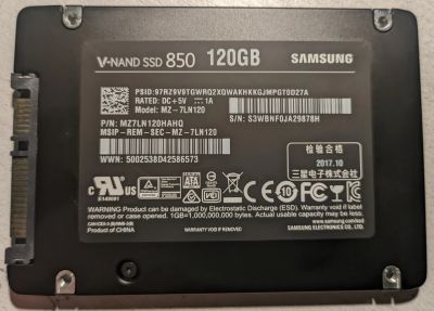 Лот: 19853513. Фото: 1. 120Gb SSD Samsung 850 sata 2.5... SSD-накопители